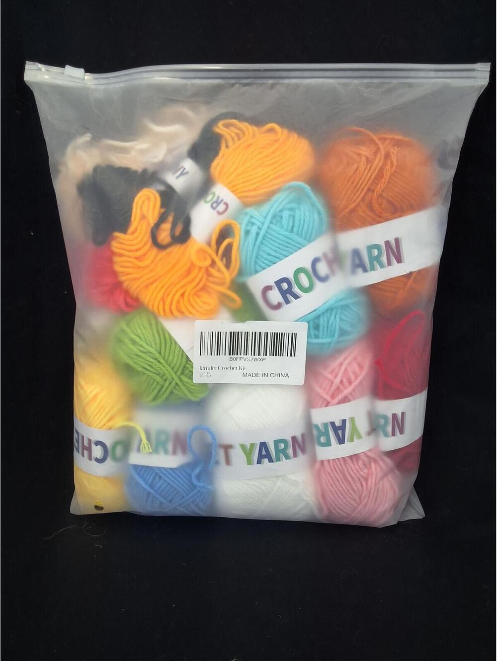 Colorful DIY Crochet Kit with Yarn & Patterns